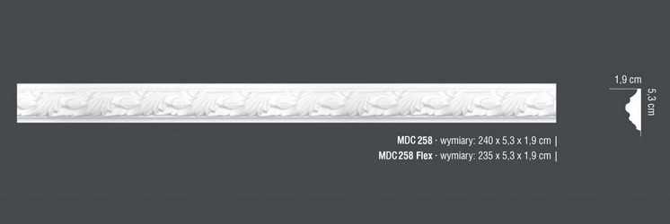 Молдинг полиуретановый Mardom Decor MDC258 2400х53х19 мм