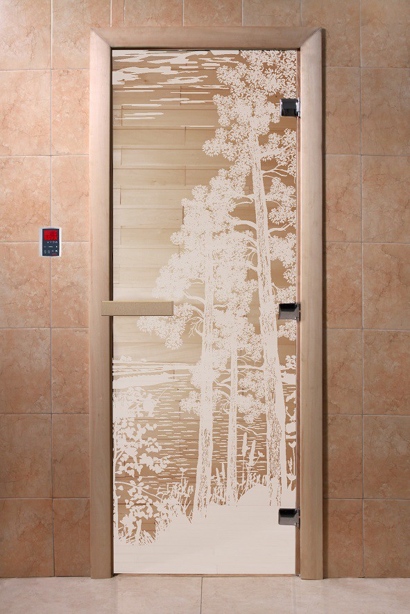 Дверь для сауны стеклянная Doorwood DW01315 Рассвет прозрачная 700х1900 мм  