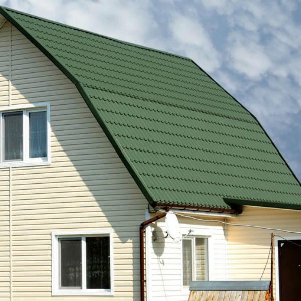 Металлочерепица Grand Line Kvinta Plus Velur20 Ral 6005 резка