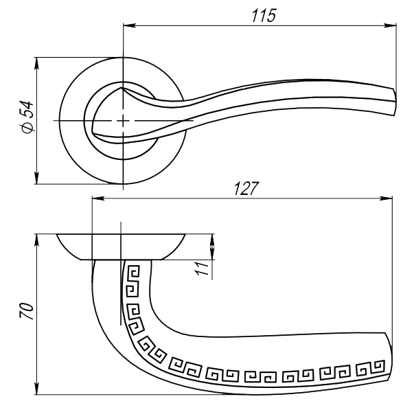 Ручка дверная Punto Gerion TL SN/CP-3 