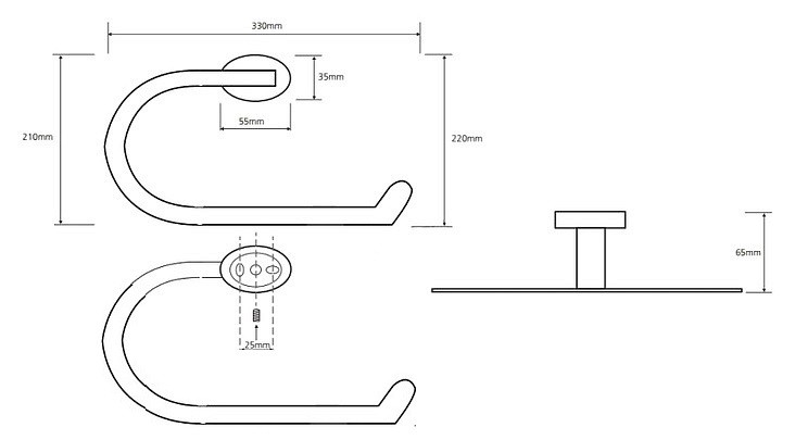 Полотенцедержатель кольцевой Bemeta Oval 118404061 хром