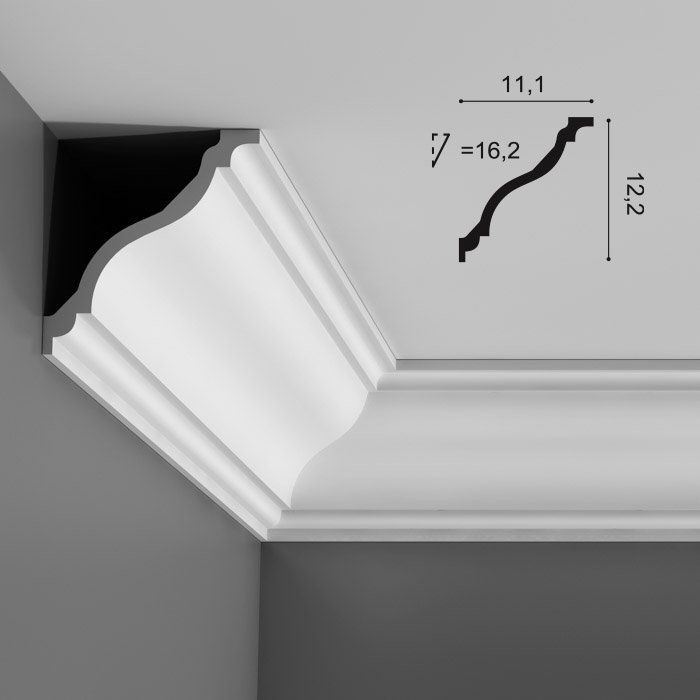 Карниз потолочный полиуретановый Orac Decor Luxxus C333 2000х111х122 мм