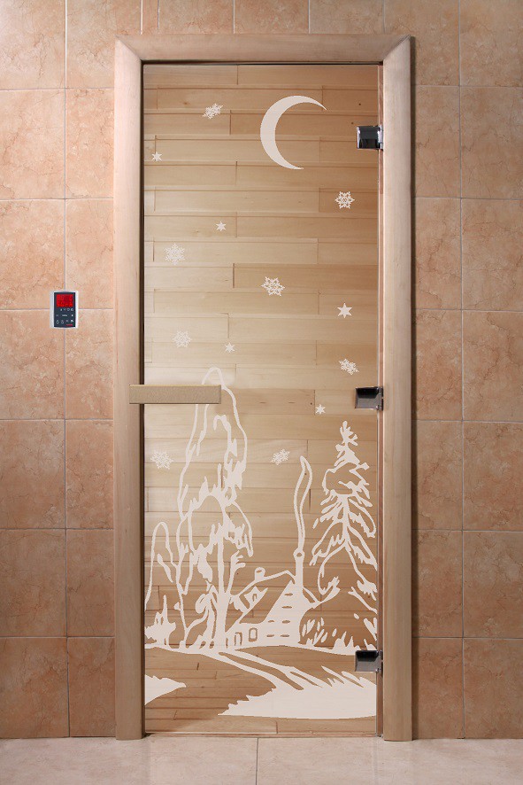 Дверь для сауны стеклянная Doorwood DW01321 Зима прозрачная 700х1900 мм