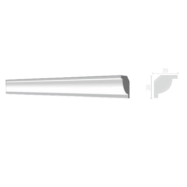Карниз потолочный из дюрополимера Decor-Dizayn DD38 2000х20х20 мм