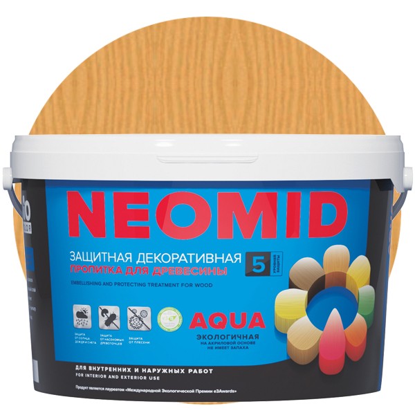 Пропитка для древесины Neomid Bio Color Aqua Золотая сосна 9 л