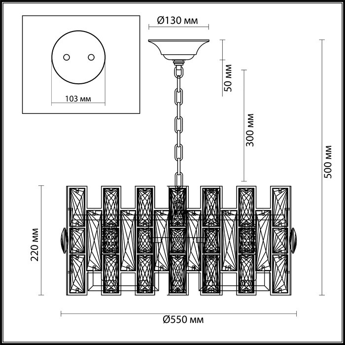 Люстра подвесная Odeon Light Diora 4121/10 золото E14 10х40W