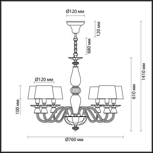 Люстра подвесная Odeon Light Amalia 4198/6 золото и шампань E14 6х40W 220V