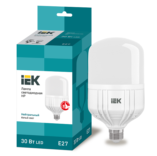 Лампа светодиодная IEK HP 30W Е27 4000К 