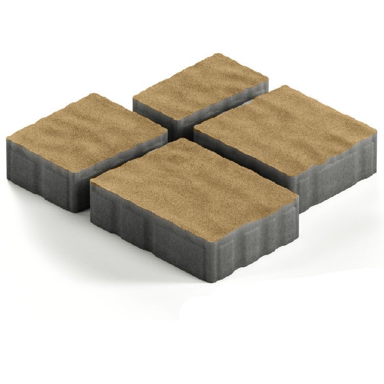 Тротуарная плитка Steingot Гранито из серого цемента с частичным прокрасом оливковая мультиформат