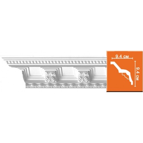 Плинтус потолочный полиуретановый Decomaster 95338 2400х94х94 мм