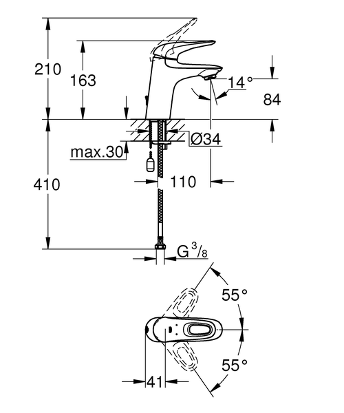 Смеситель для раковины Grohe Eurostyle 23566003