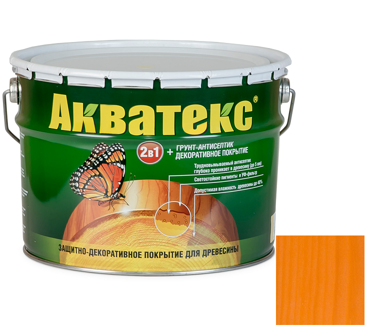 Грунт-антисептик для древесины Акватекс Орегон 10 л