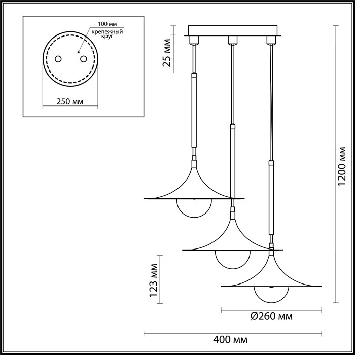 Светильник подвесной Odeon Light Barolo 4155/27L бронзовый/белый G9
