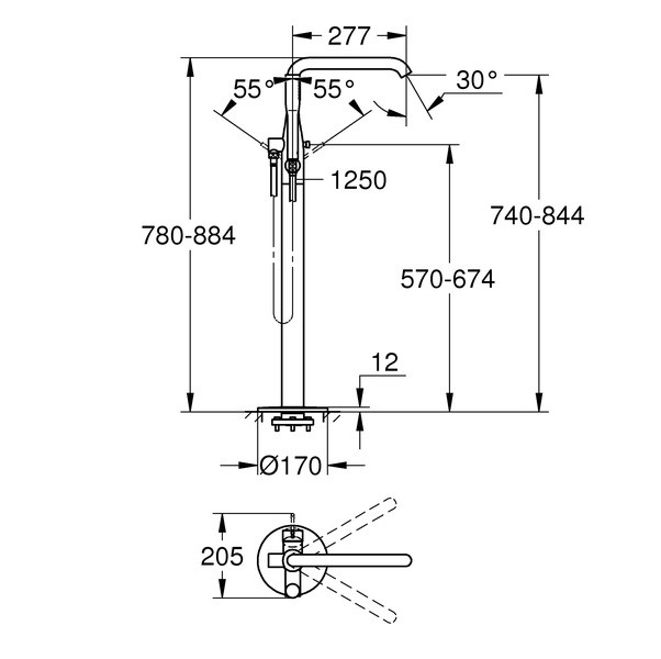 Смеситель для ванны Grohe Essence+ 23491001