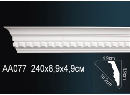 Карниз потолочный полиуретановый Перфект AA077F 2400х89х49 мм
