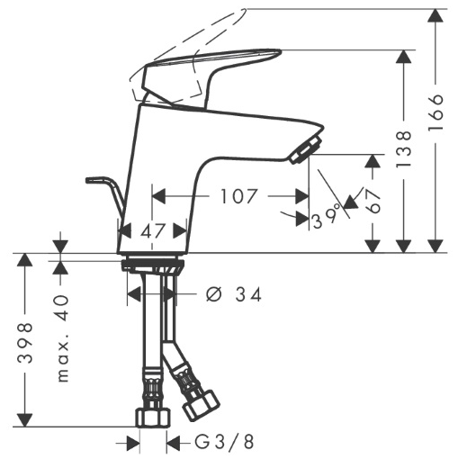 Смеситель для раковины Hansgrohe Logis 71071000 