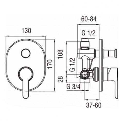 Смеситель для ванны Nobili Abc AB87100CR