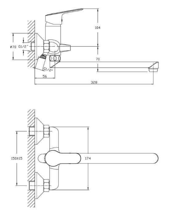 Смеситель для ванны Rush Crete CR3535-51