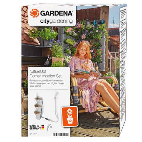 Комплект микрокапельного полива Gardena 13157-20 для вертикального садоводства для 12 угловых емкостей