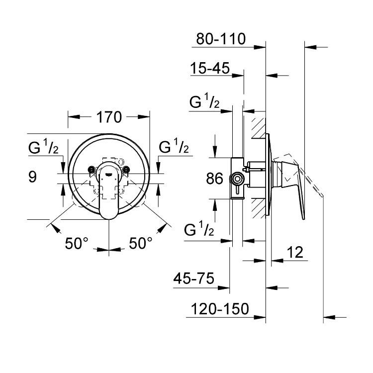 Смеситель для душа Grohe Eurosmart Cosmopolitan 32880000