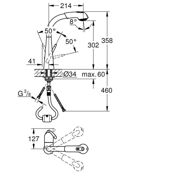 Смеситель для кухни Grohe Zedra 32553000