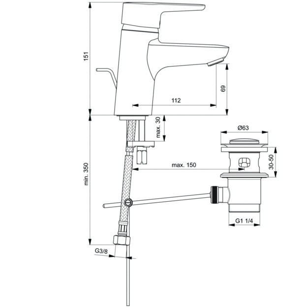 Смеситель для умывальника Ideal Standard Connect Blue B9914AA