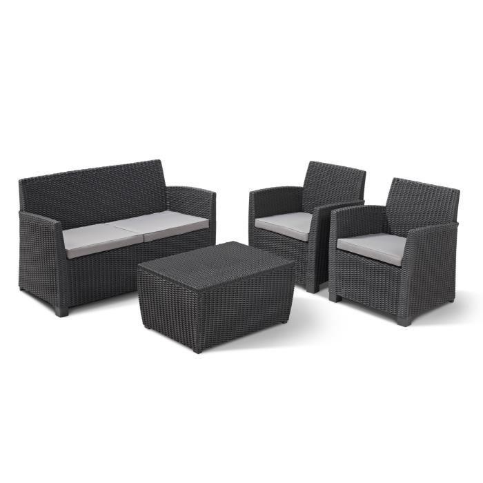 Комплект мебели Allibert Corona set with cushion box графит-прохладный серый
