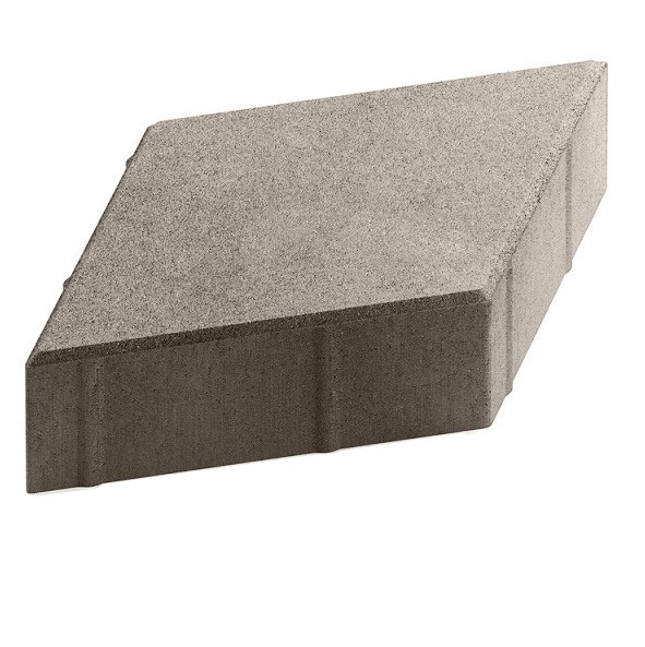 Тротуарная плитка Steingot Практик 60 из серого цемента с полным прокрасом ромб светло-серая 200х200х60 мм