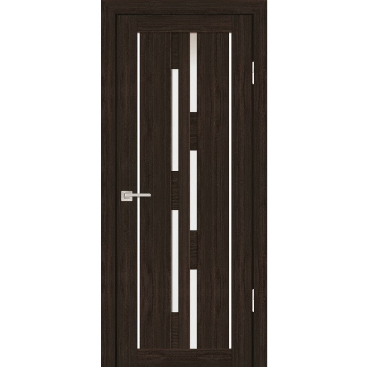 Дверное полотно Profilo Porte PS-33 экошпон Венге мелинга стекло белый сатинат 1900х600 мм