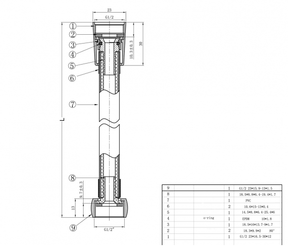 Душевой шланг Bravat P7231N-1-RUS 200 см