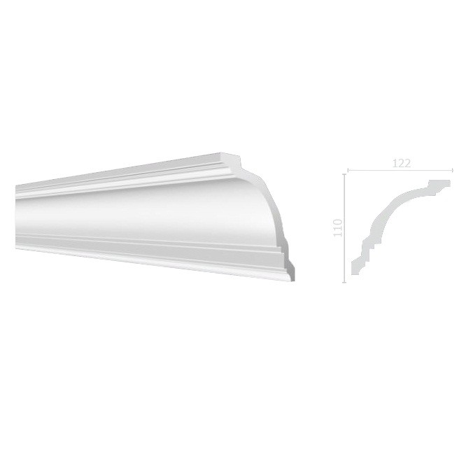 Карниз потолочный из дюрополимера Decor-Dizayn DD16 2000х110х122 мм