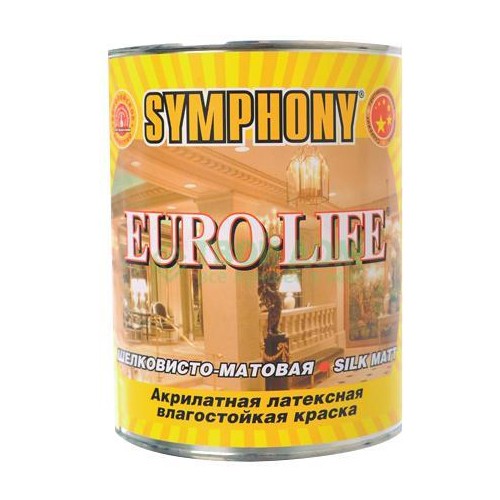 Краска акрилатная латексная Symphony Euro-Life A 0,9 л