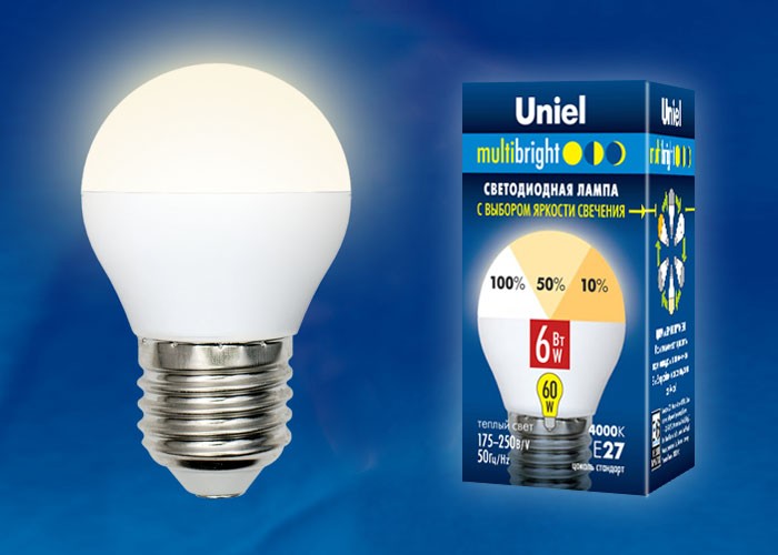 Лампа светодиодная Uniel Multibright LED-G45-6W/E27 матовая 3000K