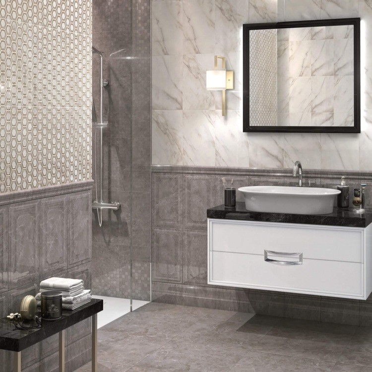 Плинтус керамический Kerama Marazzi FMB011 Гран Пале серый 250х150 мм