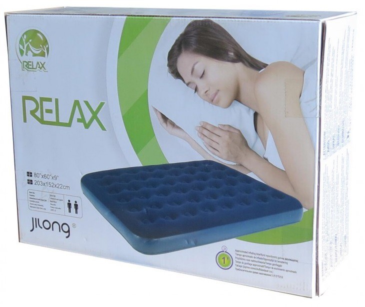 Кровать Relax Flocked Air Bed King 20256-5 синяя