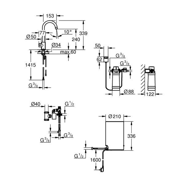 Вентиль для кухни Grohe Red Mono New 30085001 с водонагревателем