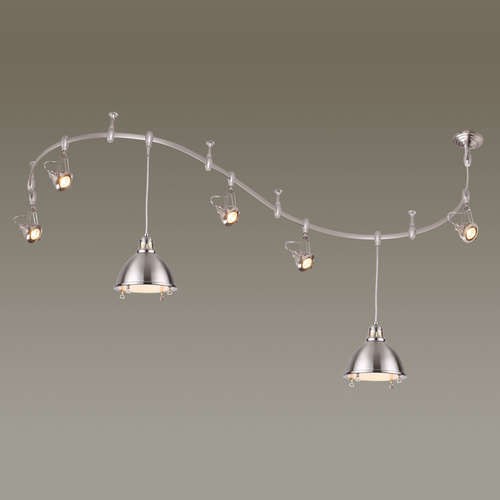 Светильник трековый с гибкой шиной Odeon Light Breta 3807/1 глянцевый никель GU10 4х60W/E27 2х60W 220V