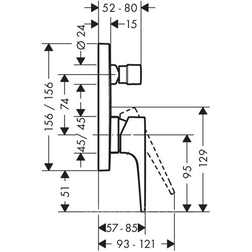 Внешняя часть смесителя Hansgrohe Metropol 74545000