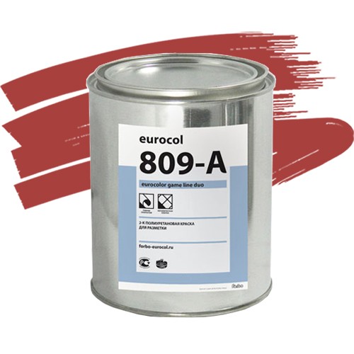 Краска полиуретановая Forbo Eurocolor 809-A Game Line Duo для разметки красная 0,5 кг