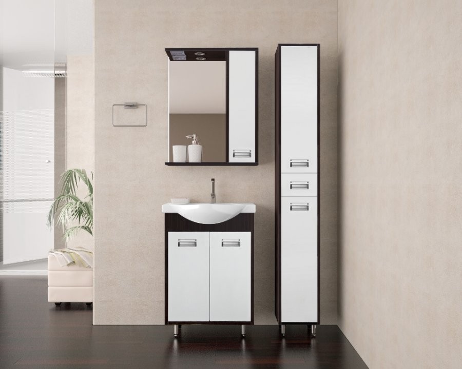 Тумба с раковиной Style Line Эко Стиль W №9 50 белая/венге