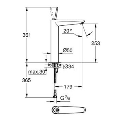 Смеситель для раковины Grohe Eurodisc Joy 23428000 свободностоящий
