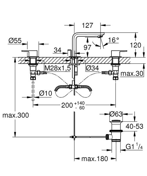 Смеситель для раковины Grohe Lineare New 20304001