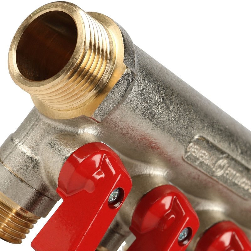 Коллектор с шаровыми кранами Stout SMB 6200 341204 на 4 выхода 1/2 дюйма 