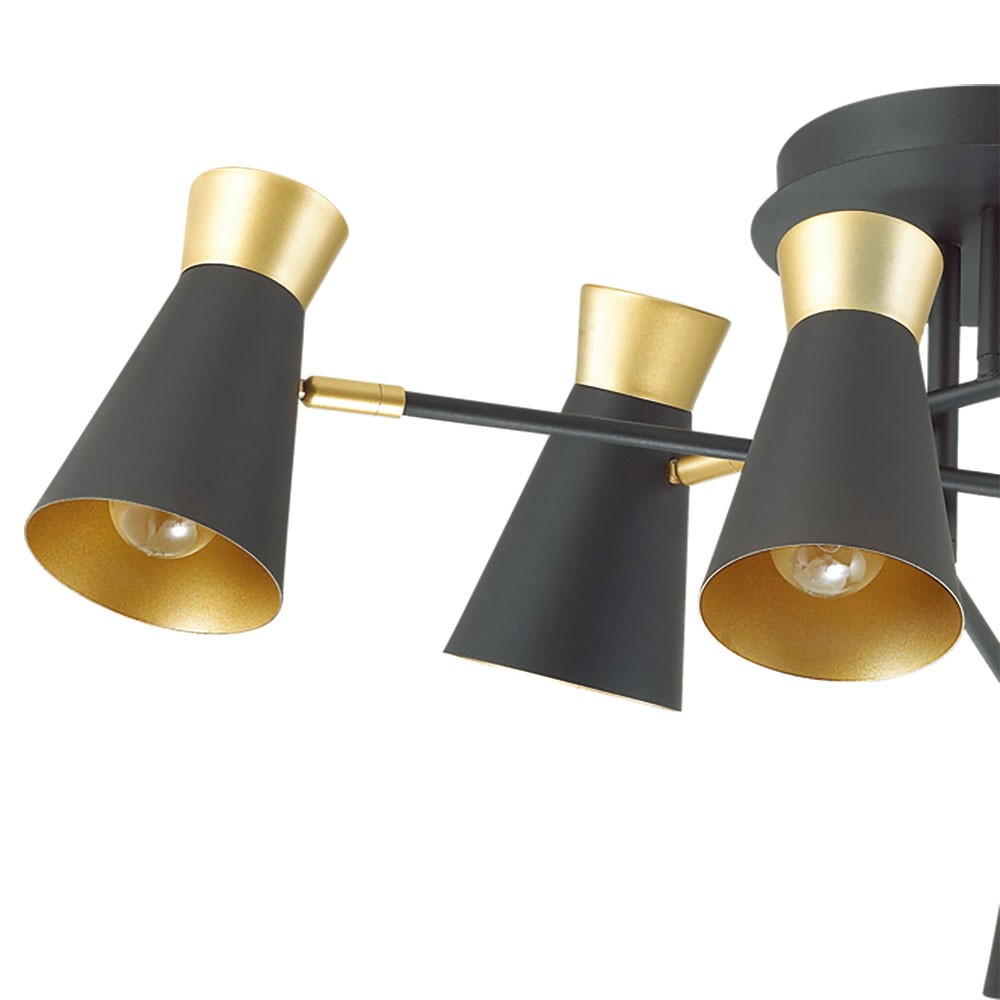 Люстра потолочная Lumion Liam 3790/6C черная с золотом E14 6х40W 220V