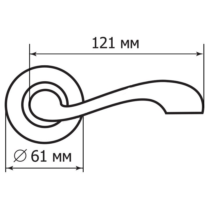 Ручка дверная Palladium Luna GP