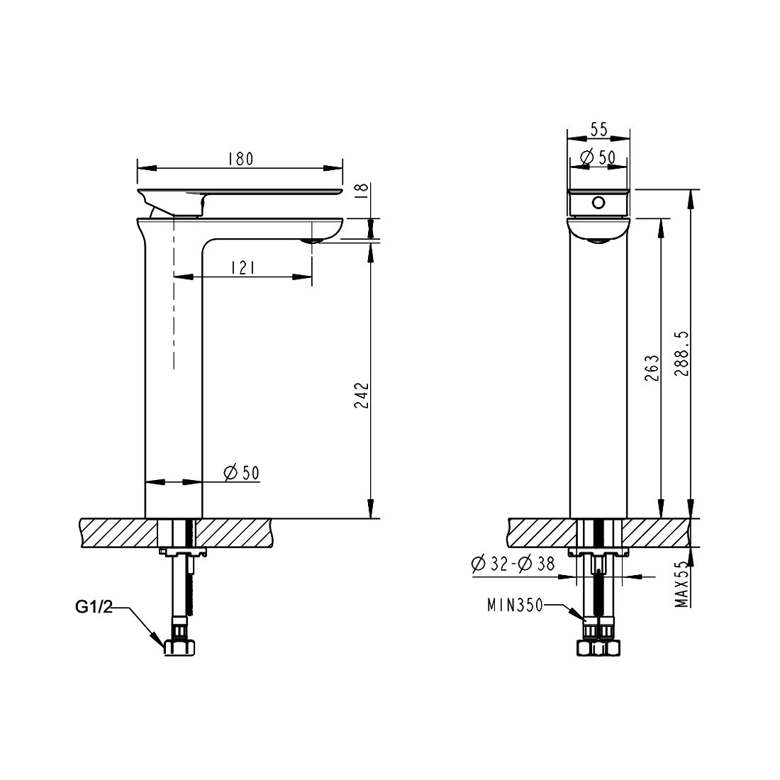 Смеситель для раковины Bravat Gina F165104C-A
