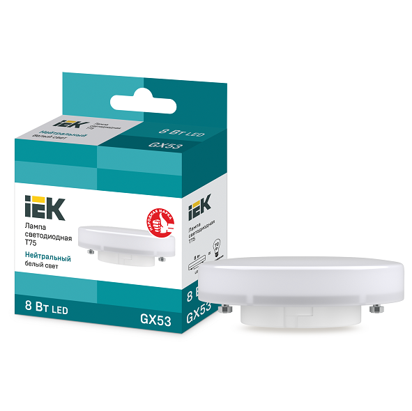 Лампа светодиодная IEK Eco T75 8W GX53 4000К 