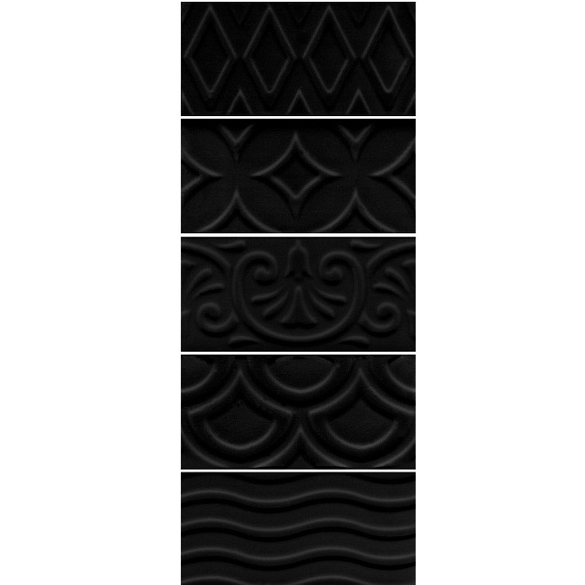 Плитка керамическая Kerama Marazzi 16016 Авеллино структура mix черная 150х74 мм