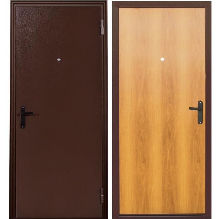 Дверь входная металлическая Меги 60 правая 870x2050 мм снаружи металл внутри ХДФ Миланский орех