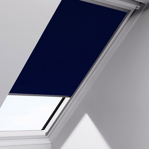 Штора рулонная Velux DKL Сиеста 1100 темно-синяя (M08) 78х140 см на направляющих